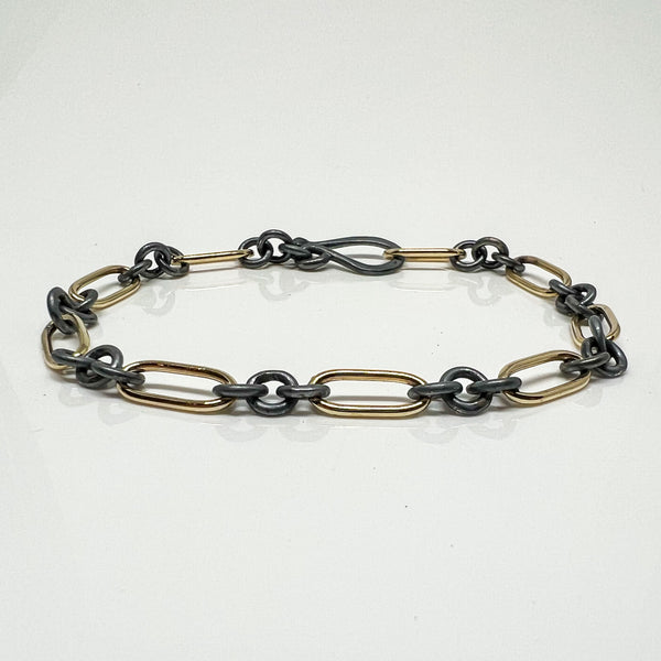 Black and Gold Link Bracelet