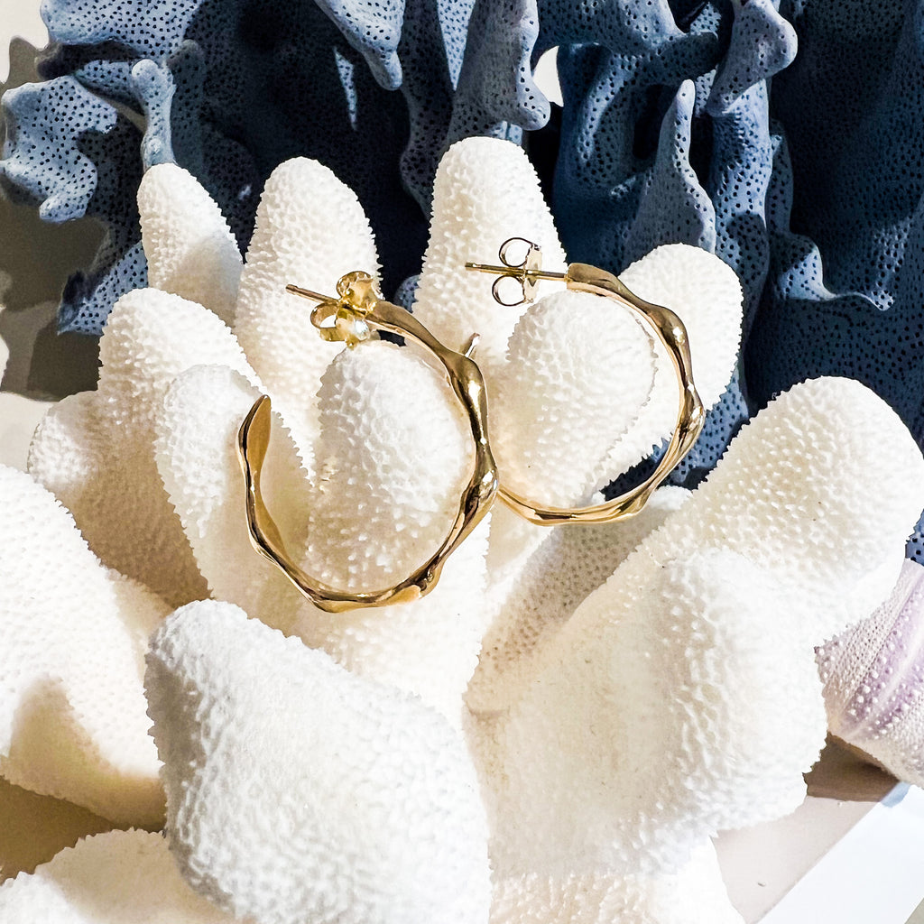 14k Gold Gentle Wave Hoops
