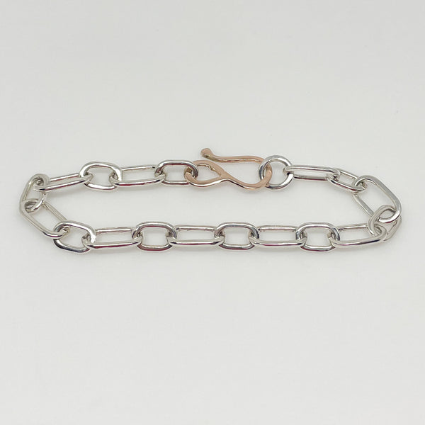 Silver and Rose Gold Mixed Paperclip Link Bracelet