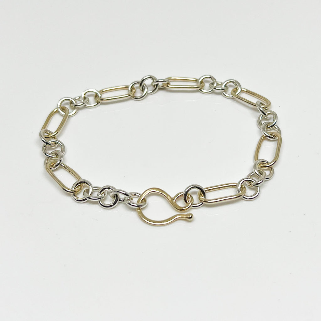 Silver and Gold Mixed Link Bracelet