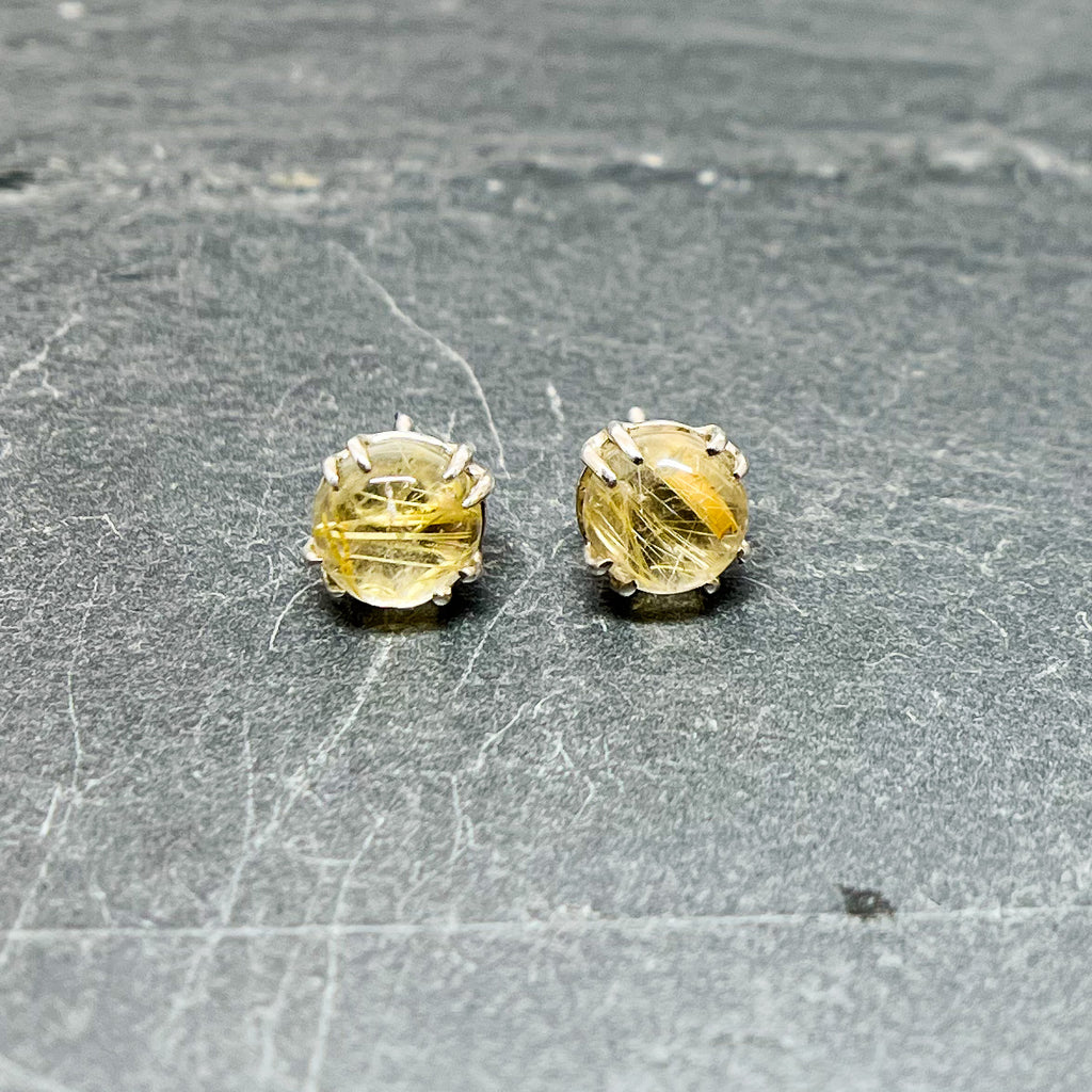 Rutilated Quartz Stud Earrings