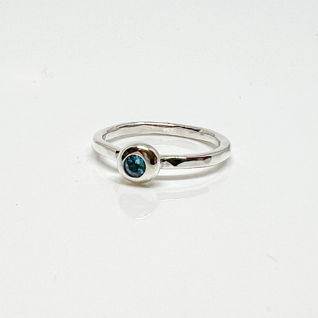 3mm Blue Topaz Bubble Stack Ring