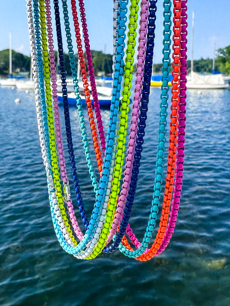 Multi Color Enamel Chain Bracelets