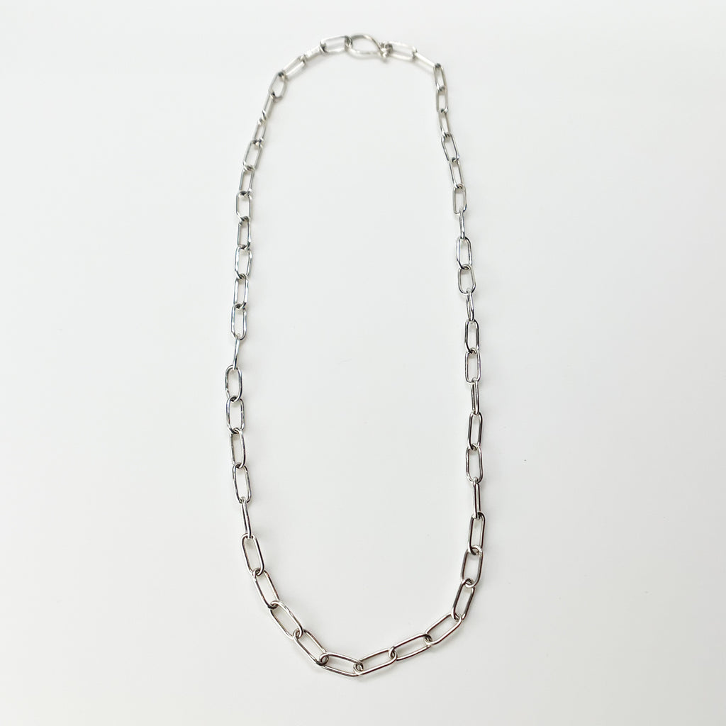 Small Sterling Silver Paperclip Link Necklace