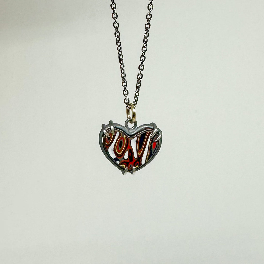 Full Heart Fordite Necklace