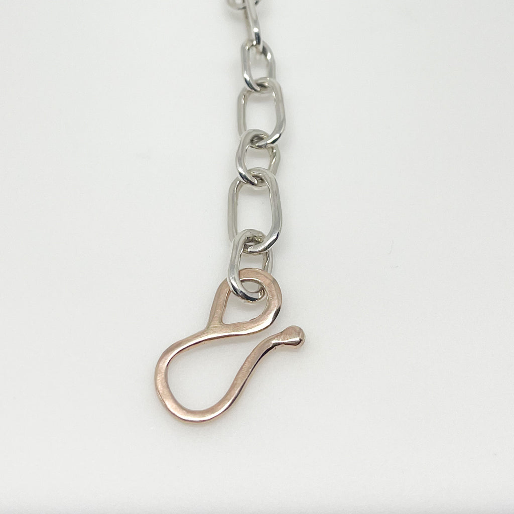 Silver and Rose Gold Mixed Paperclip Link Bracelet