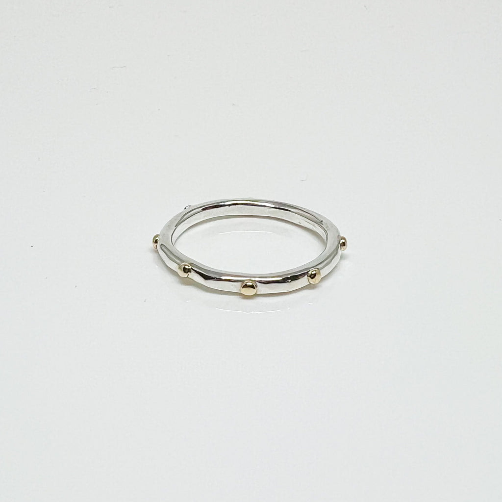 Silver and Gold Accent Stack Ring