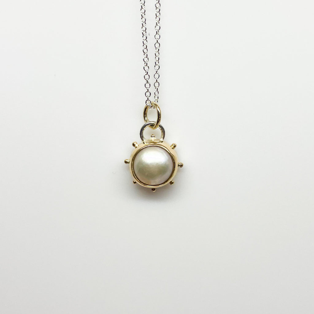 Silver and Gold Mabe Pearl Beach Bauble Necklace – Anne Waddell Jewelry
