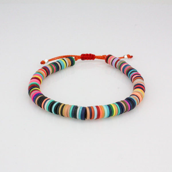 Multi-Colored vinyl adjustable bracelet