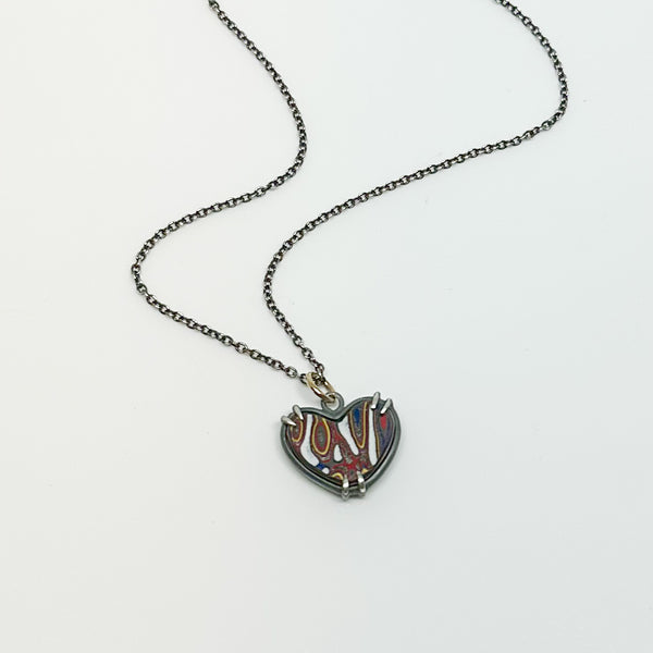 Full Heart Fordite Necklace