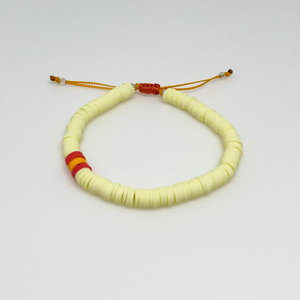 Light Yellow and Orange Vinyl Bracelet