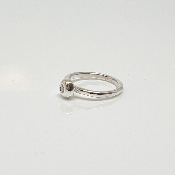Sterling Silver Diamond Bubble Stack Ring