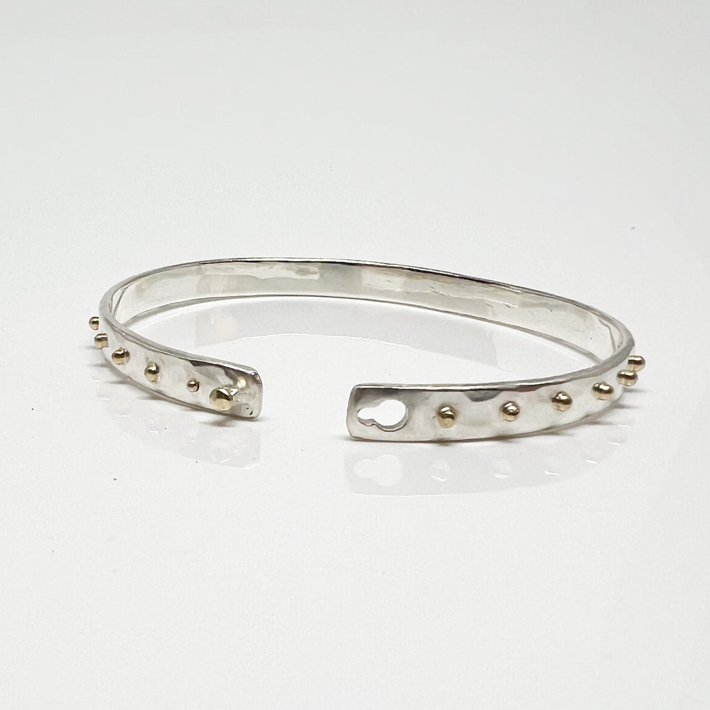 6mm Hammered Two Tone Bubble Beach Bangle