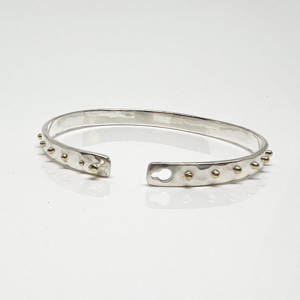 6mm Hammered Two Tone Bubble Beach Bangle