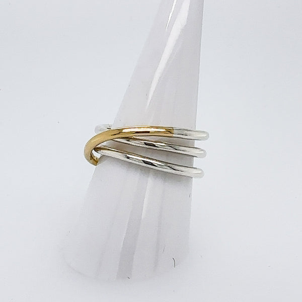 14k Yellow Gold Crossover Coil Ring