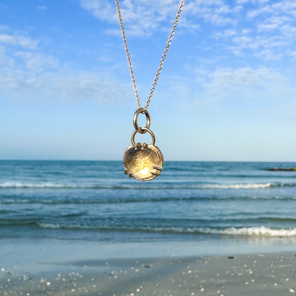 Golden Green Amethyst Chateau Necklace