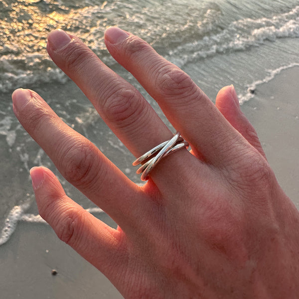 Silver Coil Infinity Ring