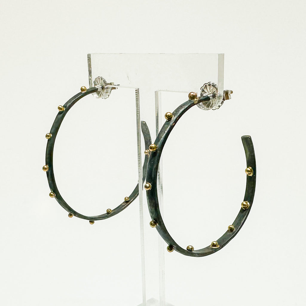 Black and Gold Inside Out Hoops