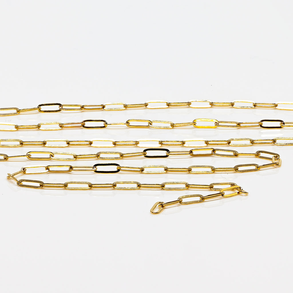 14k Gold Paperclip Chain Permanent Bracelet