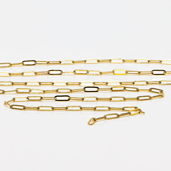 14k Gold Paperclip Chain Permanent Bracelet