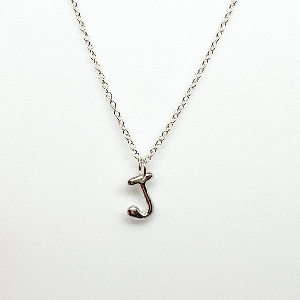 J letter on sale necklace silver