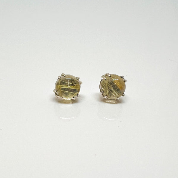 Rutilated Quartz Stud Earrings